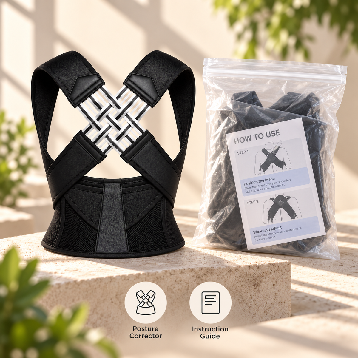 Adjustable Upper Back Posture Corrector for Men & Women – Back Straightener Support Brace